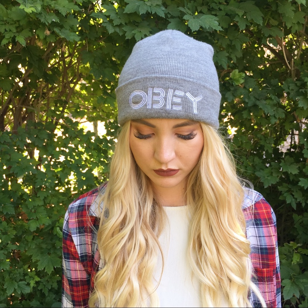 Obey NWOT Grey Beanie